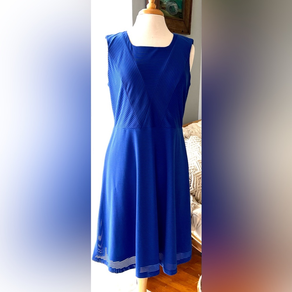 NWOT SIZE LARGE Marc New York Blue A-Line Sleeveless Dress